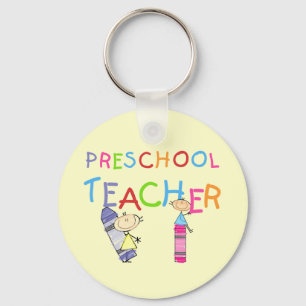 Crayons Preschool Teacher Tshirts and Gifts Keychain