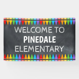 Crayons School Welcome Banner