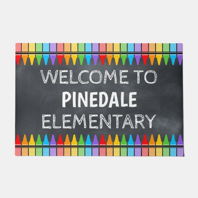 Crayons School Welcome Door Mat (Front)