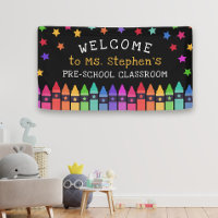 Crayons Stars Colourful Welcome Teacher's Classroo