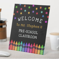 Crayons Stars Colourful Welcome Teacher's Classroo