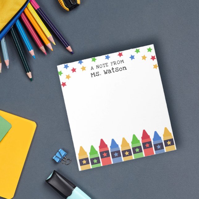 Crayons & Stars Note From School Teacher (Creator Uploaded)