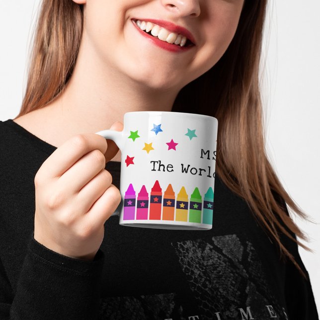 Crayons & Stars World's Best Teacher Appreciation Coffee Mug (Creator Uploaded)