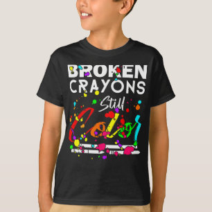 Crayons Still Colour Cute Mental Health Awareness T-Shirt