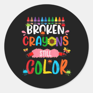 Crayons Still Colour Mental Health Awareness 6 Classic Round Sticker