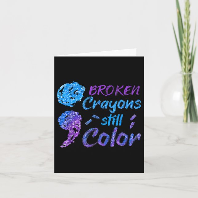 Crayons Suicide Awareness Month Support  Card (Front)