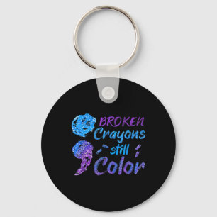 Crayons Suicide Awareness Month Support Keychain