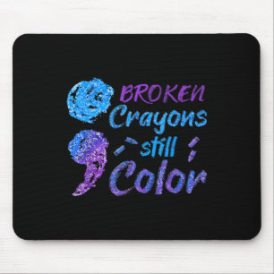 Crayons Suicide Awareness Month Support Mouse Pad
