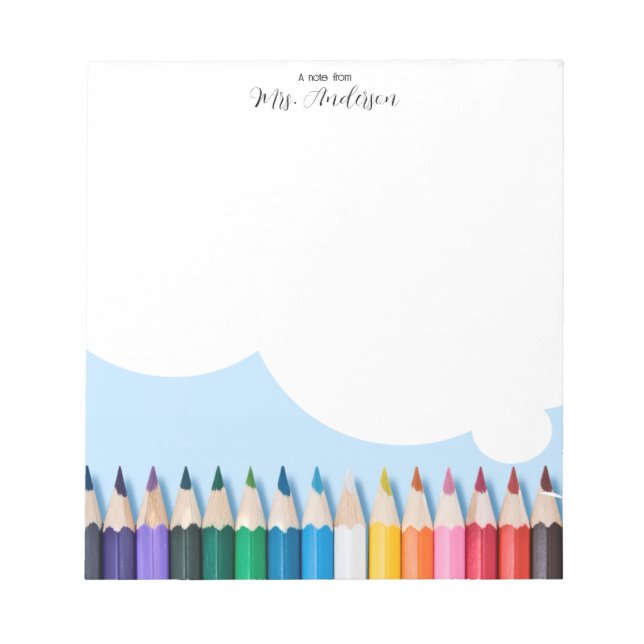 Crayons Taillés “Un Mot De” Bloc-Notes De Professe (Devant)