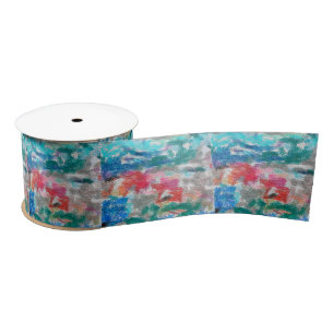 Crayons texture satin ribbon