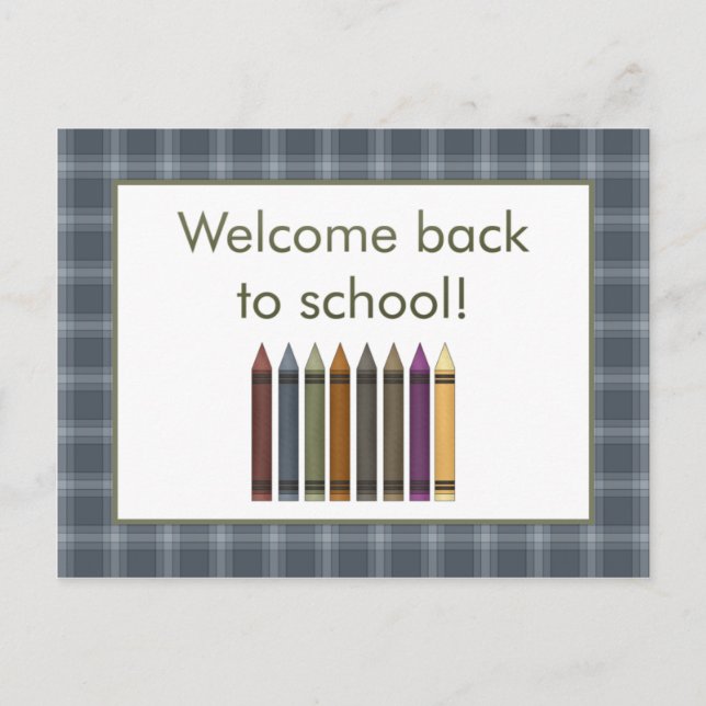 Crayons Welcome Back to School Postcard (Front)