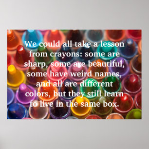 Crayons Words to Live By Poster