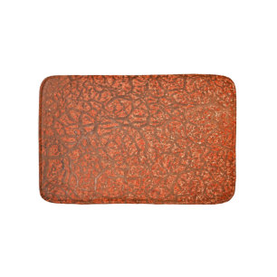 Crazed Peach Coloured Texture Bath Mat