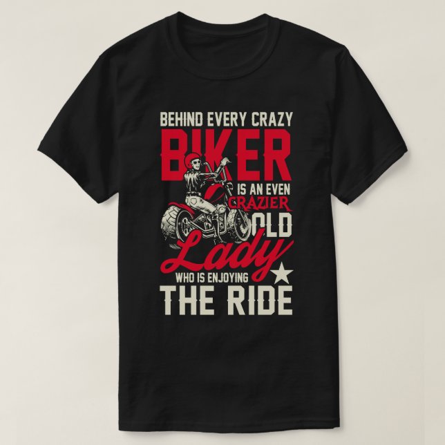 Crazier biker lady T-Shirt (Design Front)
