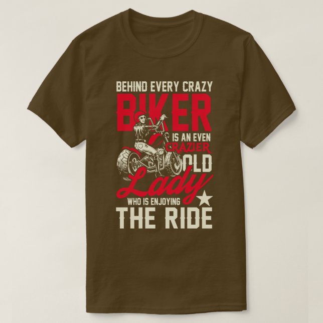 Crazier biker lady T-Shirt (Design Front)