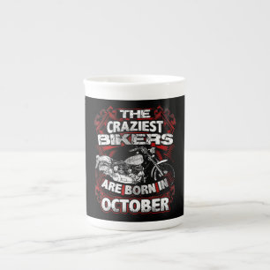 Craziest Bikers Are Born October Motorcycle Lover Bone China Mug