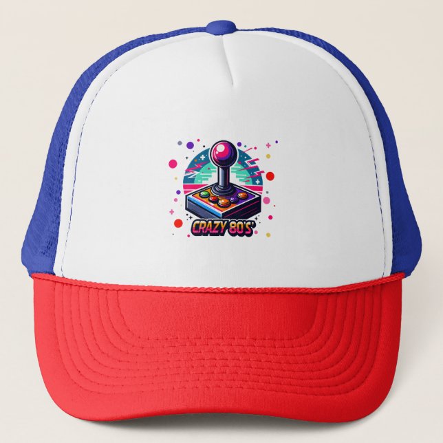 crazy 80s old School Style Trucker Hat (Front)