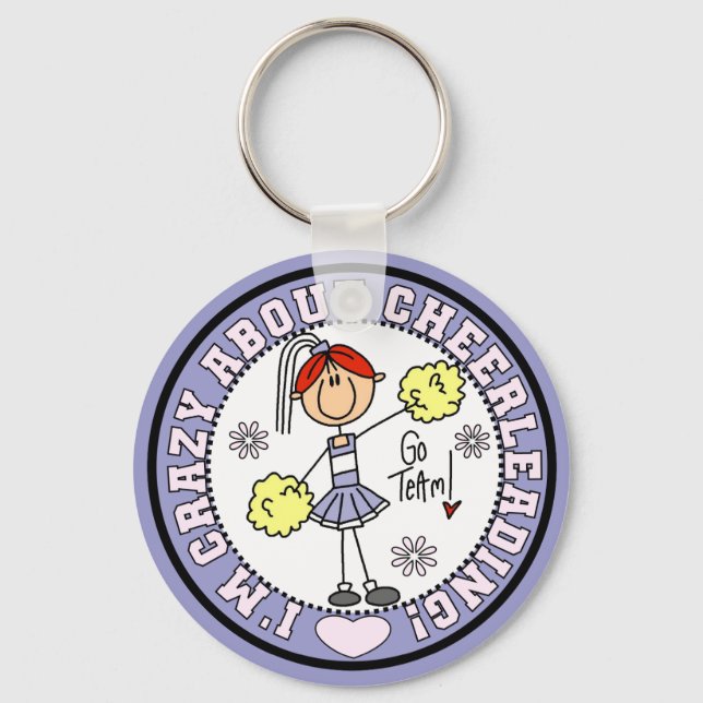 Crazy About Cheerleading T-shirts and Gifts Keychain (Front)