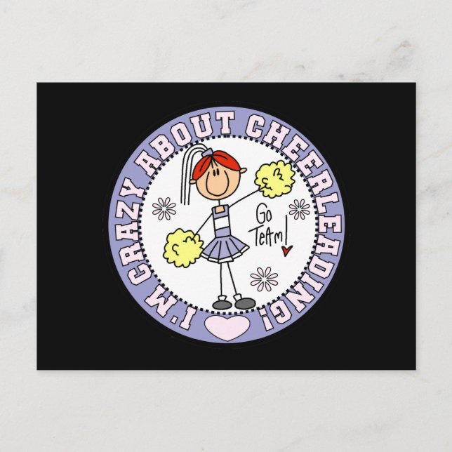Crazy About Cheerleading T-shirts and Gifts Postcard (Front)