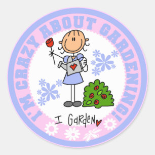 Crazy About Gardening Classic Round Sticker