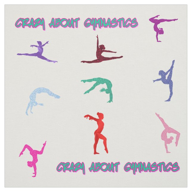 Crazy About Gymnastics Fabric (Swatch)