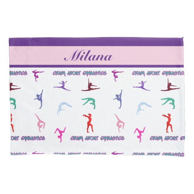 Crazy About Gymnastics Pillowcase (Front)