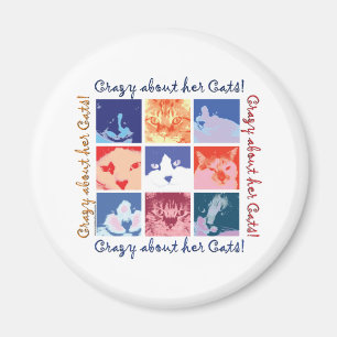 Crazy About Her Cats Magnet