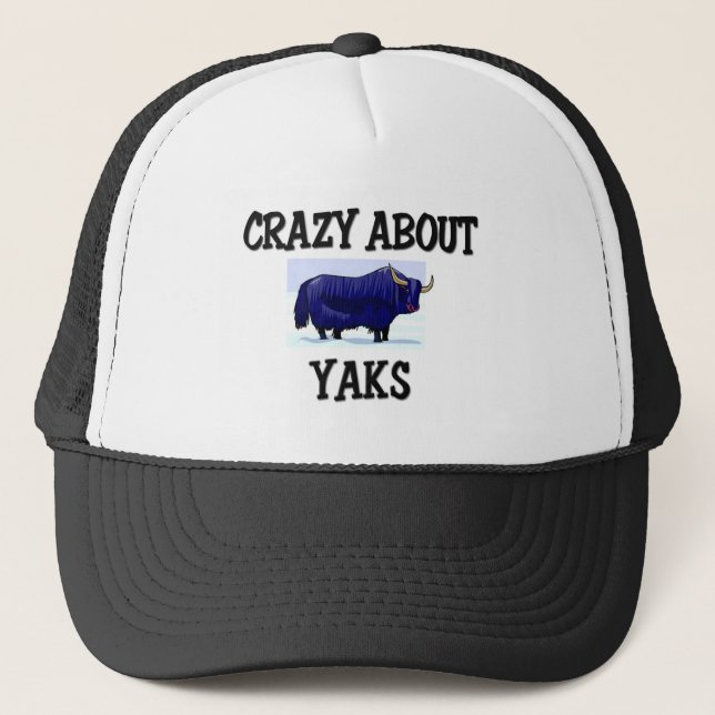 Crazy About Yaks Trucker Hat (Front)