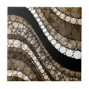 Crazy Abstract Bling Brown and Cream Tile