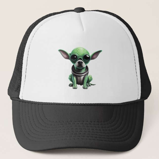 Crazy Alien dog Trucker Hat (Front)