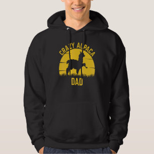 Crazy Alpaca Dad Alpaca Family Vintage Sunset Hoodie