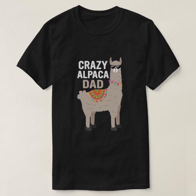 Crazy Alpaca Dad T-Shirt (Design Front)