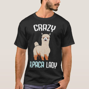 Crazy Alpaca Lady Women s Cute Alpaca Lama Zoo 3 T-Shirt