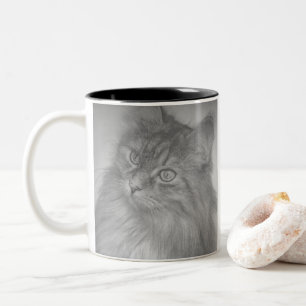 Crazy And Cute Kitty Two-Tone Coffee Mug