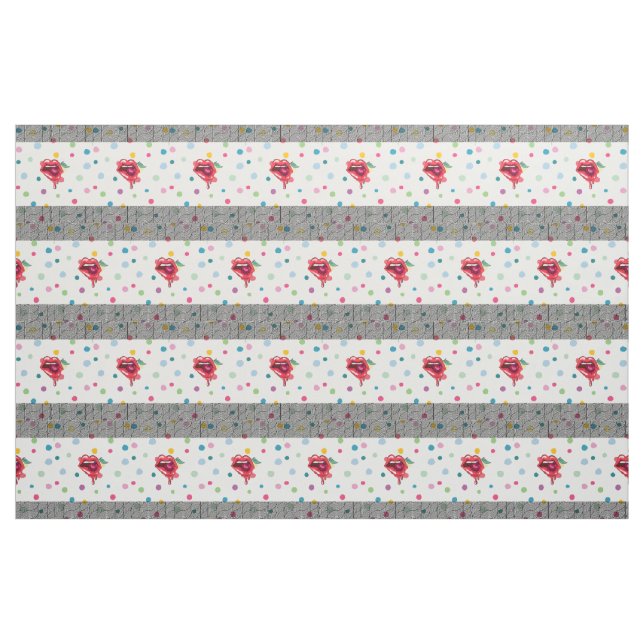 CRAZY AND FUN LIPS FABRIC (Fat Quarter)