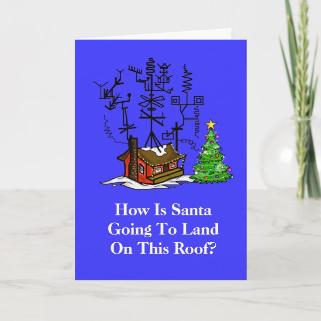Crazy Antenna House Christmas Card (Front)