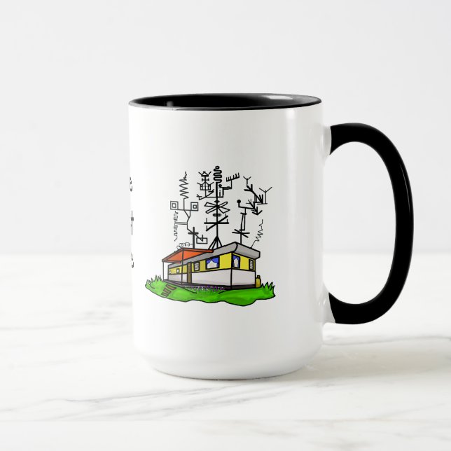 Crazy Antenna Mobile Home Ham Radio Mug  #1 (Right)