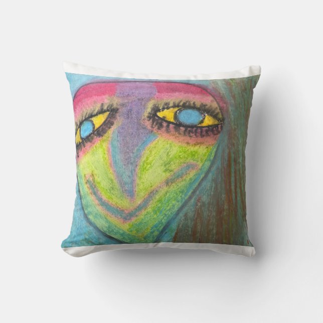  Crazy Art 2 Throw Pillow (Front)