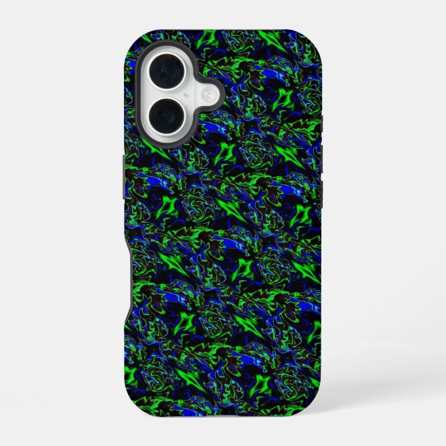 Crazy Artdeco in Funky Rainbow Style iPhone 16 Case (Back)
