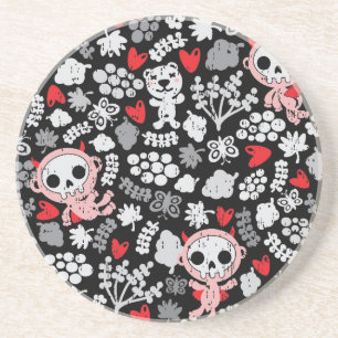 Crazy babies pattern coaster