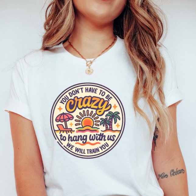 Crazy Beach Squad – Retro Sunset T-Shirt (Creator Uploaded)
