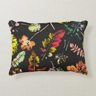 crazy beautiful watercolor pattern of leaves. hand accent pillow