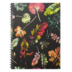 crazy beautiful watercolor pattern of leaves. hand notebook