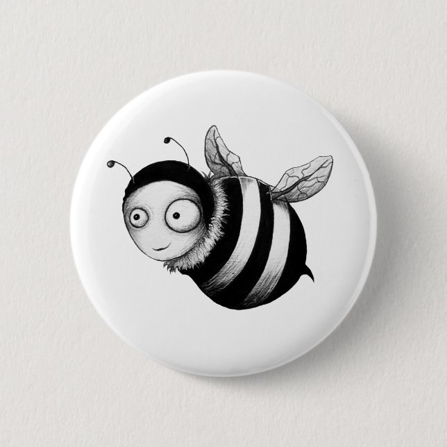Crazy Bee 2 Inch Round Button (Front)