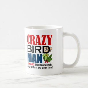 Crazy bird man coffee mug
