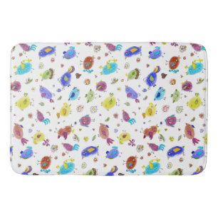 Crazy Birds Bath Mat