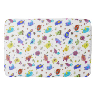 Crazy Birds Bath Mat