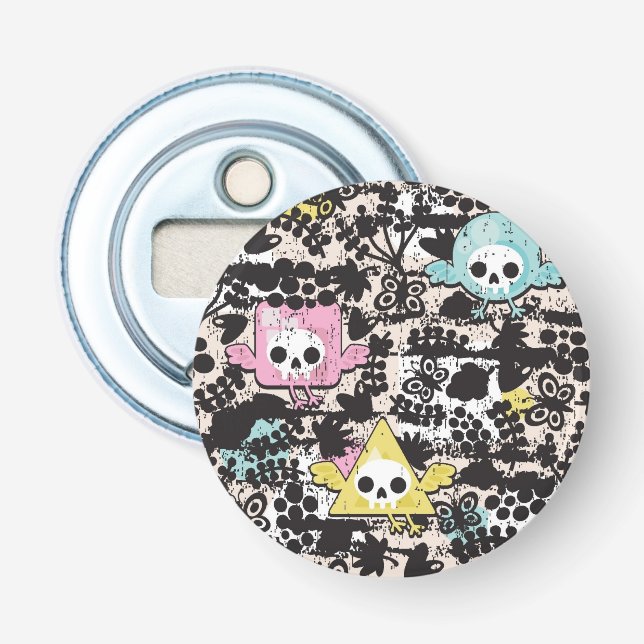 Crazy birds pattern bottle opener (Front)