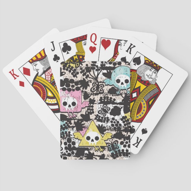 Crazy birds pattern playing cards (Back)