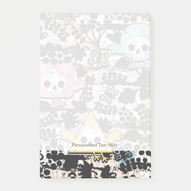 Crazy birds pattern post-it notes (Front)